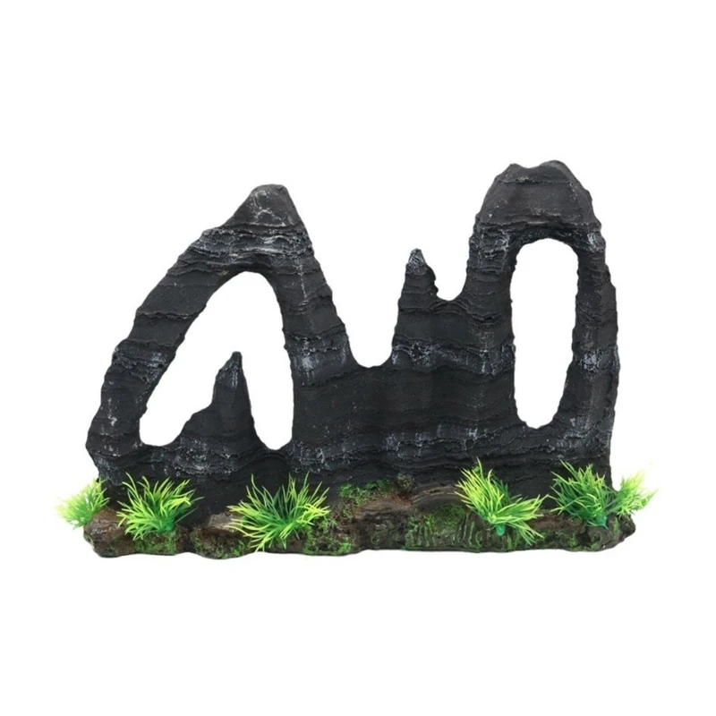 Realistic Resin Rockery Aquariums Decors Enhances Fishtanks Aesthetic Fishtanks Environment Rock Mountain Landscaping Props