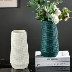 Large Modern Flower Vase Plastic Vase Flower Pot Basket Nordic Home Living Room Decoration Ornament Flower Arrangement