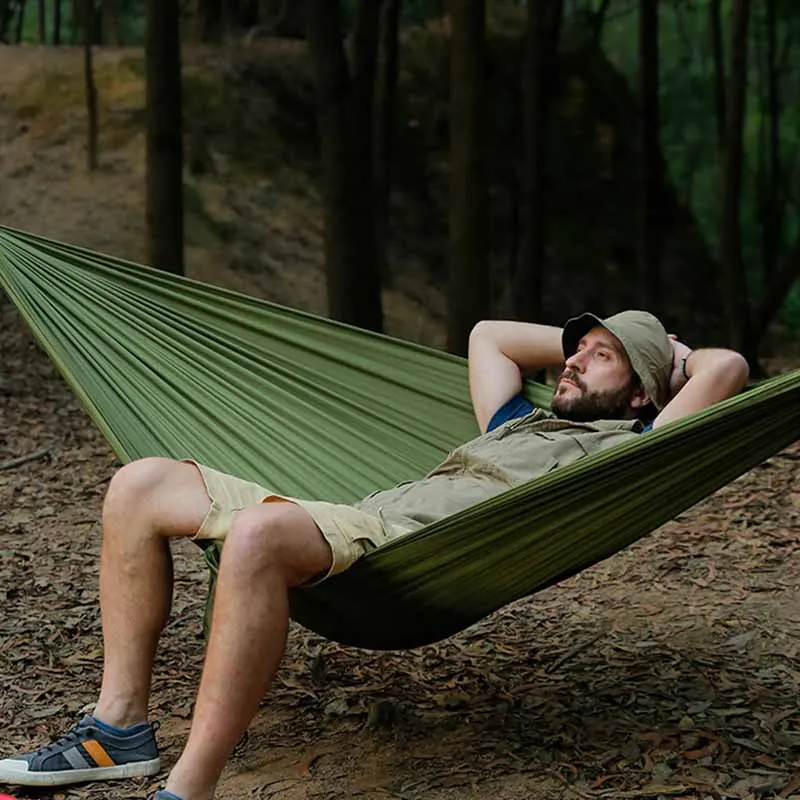 

Adult Hunting Camp Hammock Lounge Hanging Triangle Beach Sleeping Baby Hammock Portable Touristic Amacas Colgantes Camp Supplies