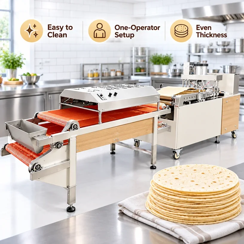 FL Tortilla Making Machine Industrial Bakery Flatbread Shaping Line for Taco Shell Manufacturing Custom