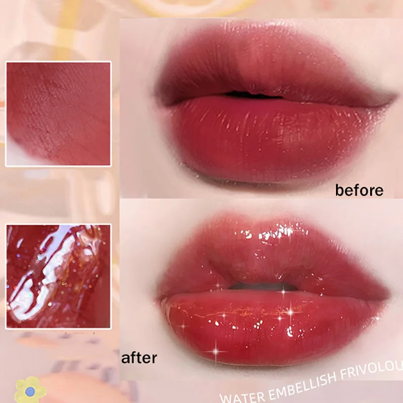 Moisturizing Lip Glow Oil Transparent Temperature Color Changing Lip Gloss Plumper Lips Care Cute Korean Makeup for Women Girls