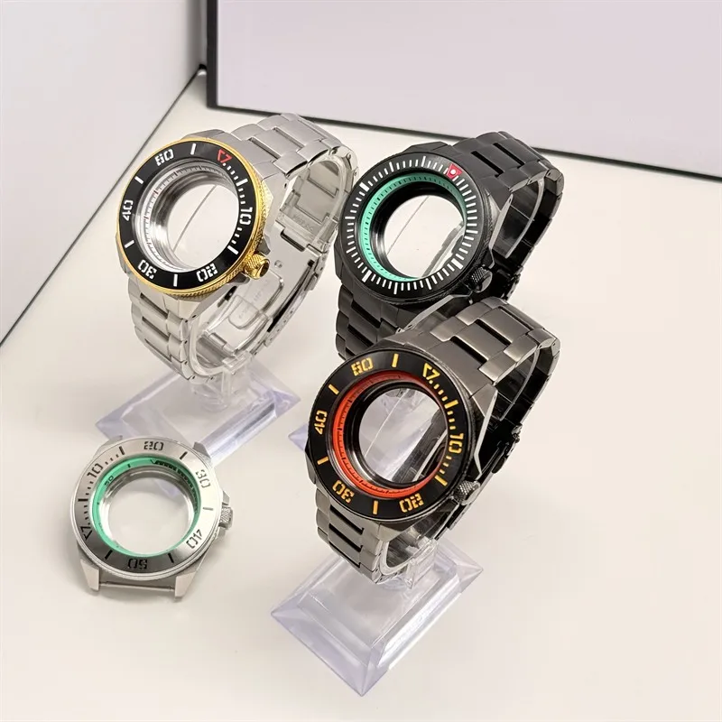 Samurai King Case NH35 Case Fits NH34 NH35 NH36 4R 7S Movement 41mm*32mm Bezel 28.5mm dial Stainless Steel Gun Color Watch Case