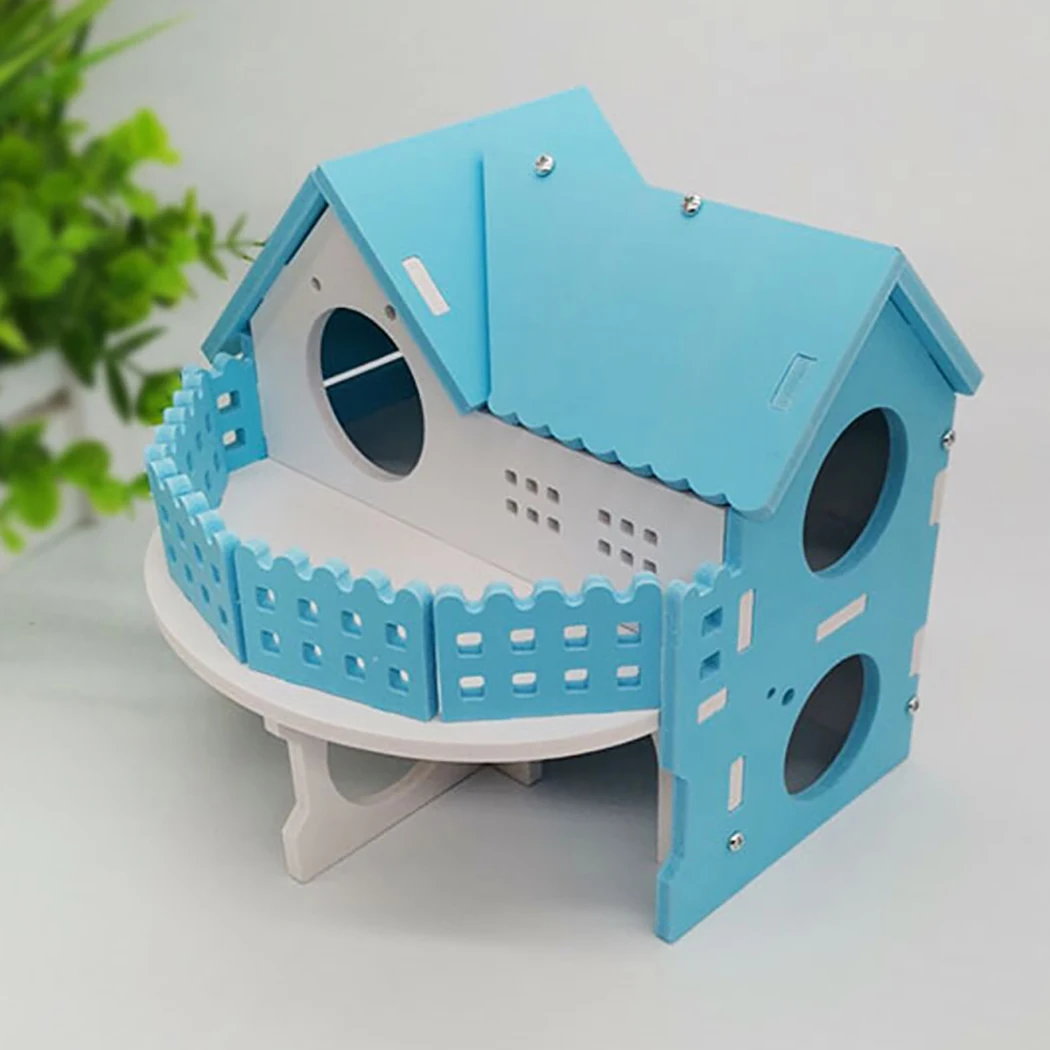 Hamster Villa Toy Plastic 2-Layer Small Animal Hideout House Hamster Playhouse Pig Rat Hamster Villa House Small Pet Cage Toy