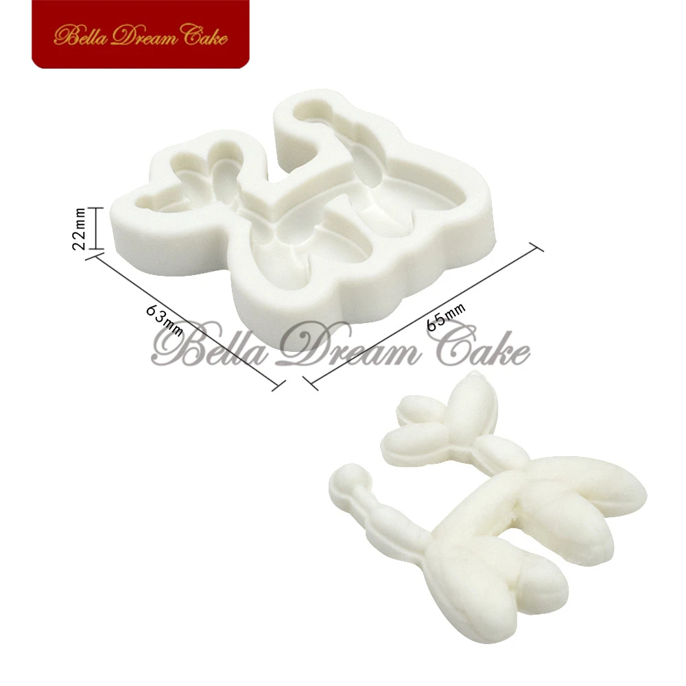 Small 3D Balloon Dog/Poodle Design Fondant Silicone Mold Gumpaste Chocolate Mould DIY Clay Molds Cake Decorating Tools Bakeware