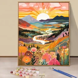 117755 by Numbers Kit for Adults -Mountain, Acrylic Digital Oil Painting Art on Canvas Home Wall Decor Perfect Gift No Frame