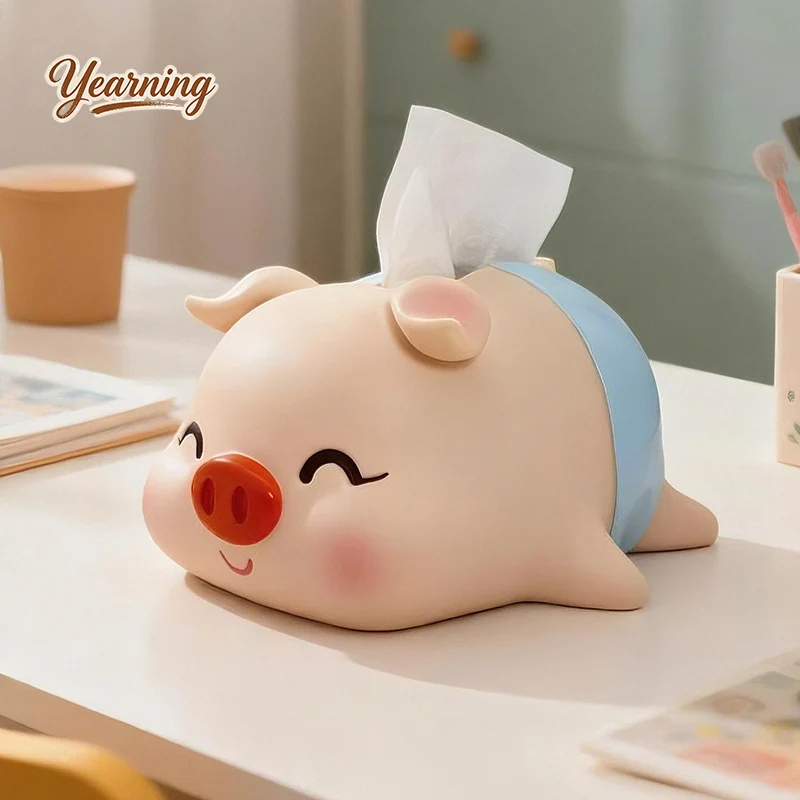 

Cute Pig Tissue Box Creative Luxury Napkin Holder for Living Room Dining Table Office Hotel