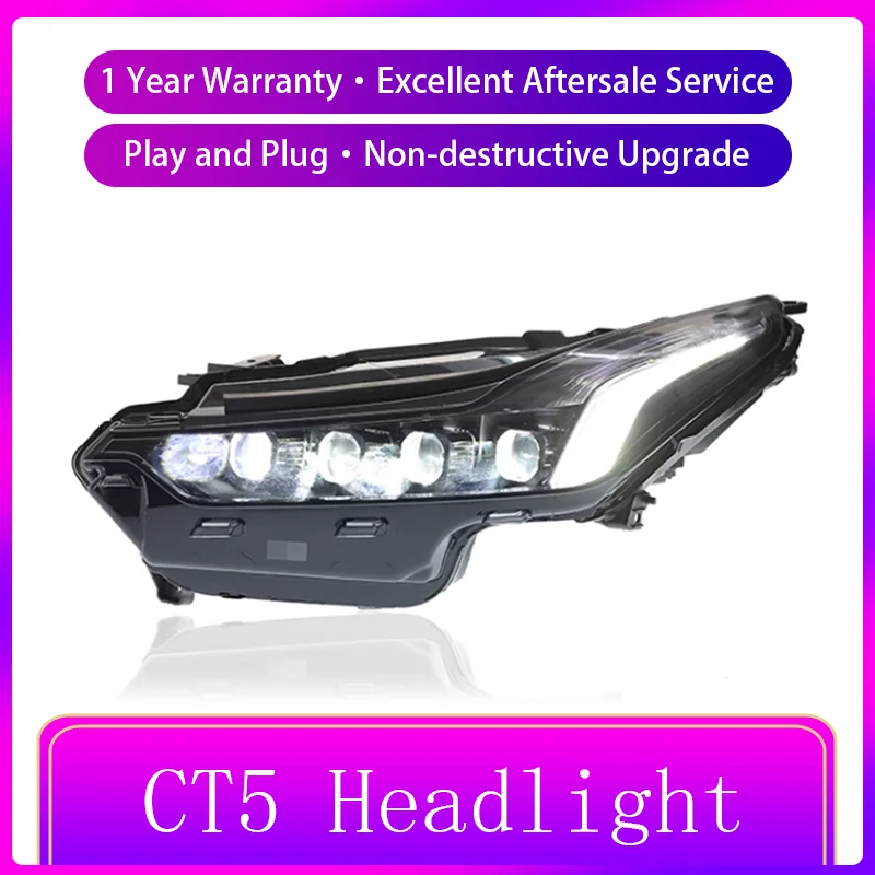 Headlight For Cadillac CT5 2019-2023 Newest Style 2 PCS Front Light Full LED Upgrade Dynamic DRL HID Turn Signal Car Accessories