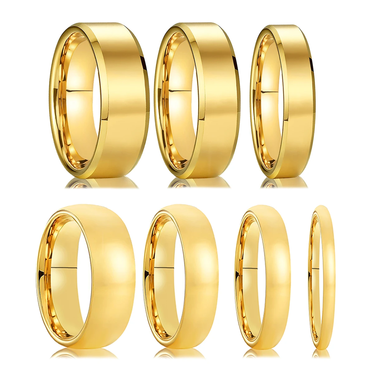 

2/4/6/8mm golden tungsten ring for woman anillos de mujer hombre y2k accessories jewelry bague bijoux femme Men's wedding rings