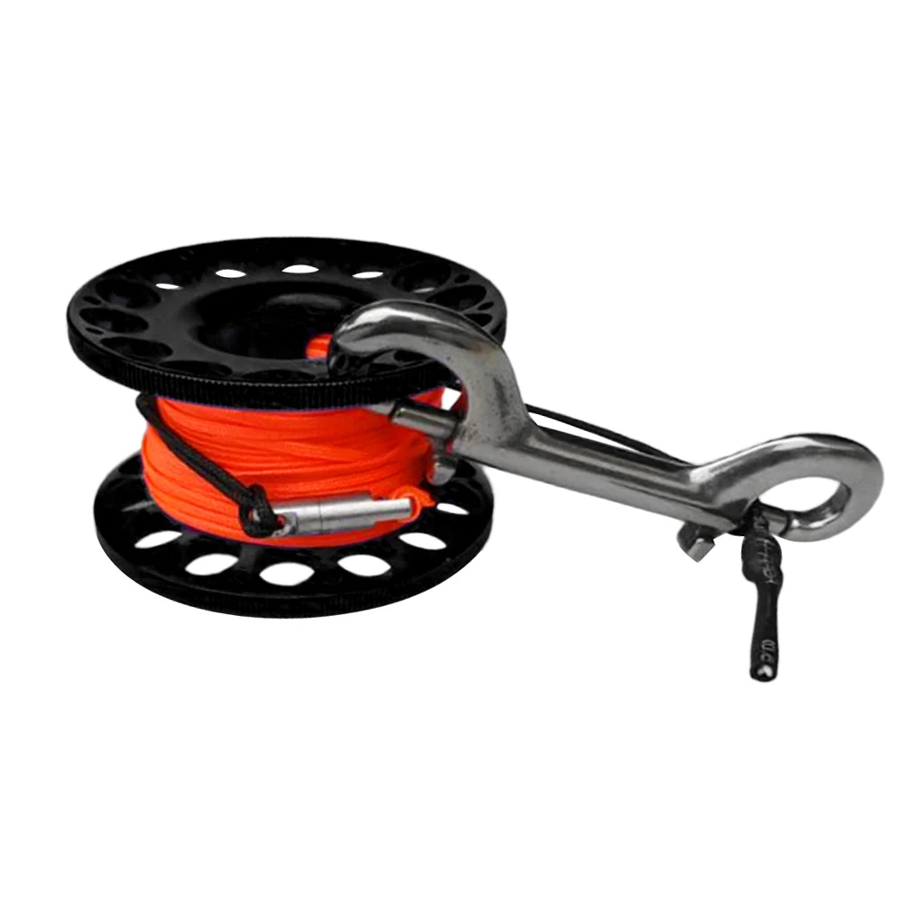 dive-finger-spool-reel-with-stainless-double-snap-clip-for-underwater-cave-technical-diving-accessories