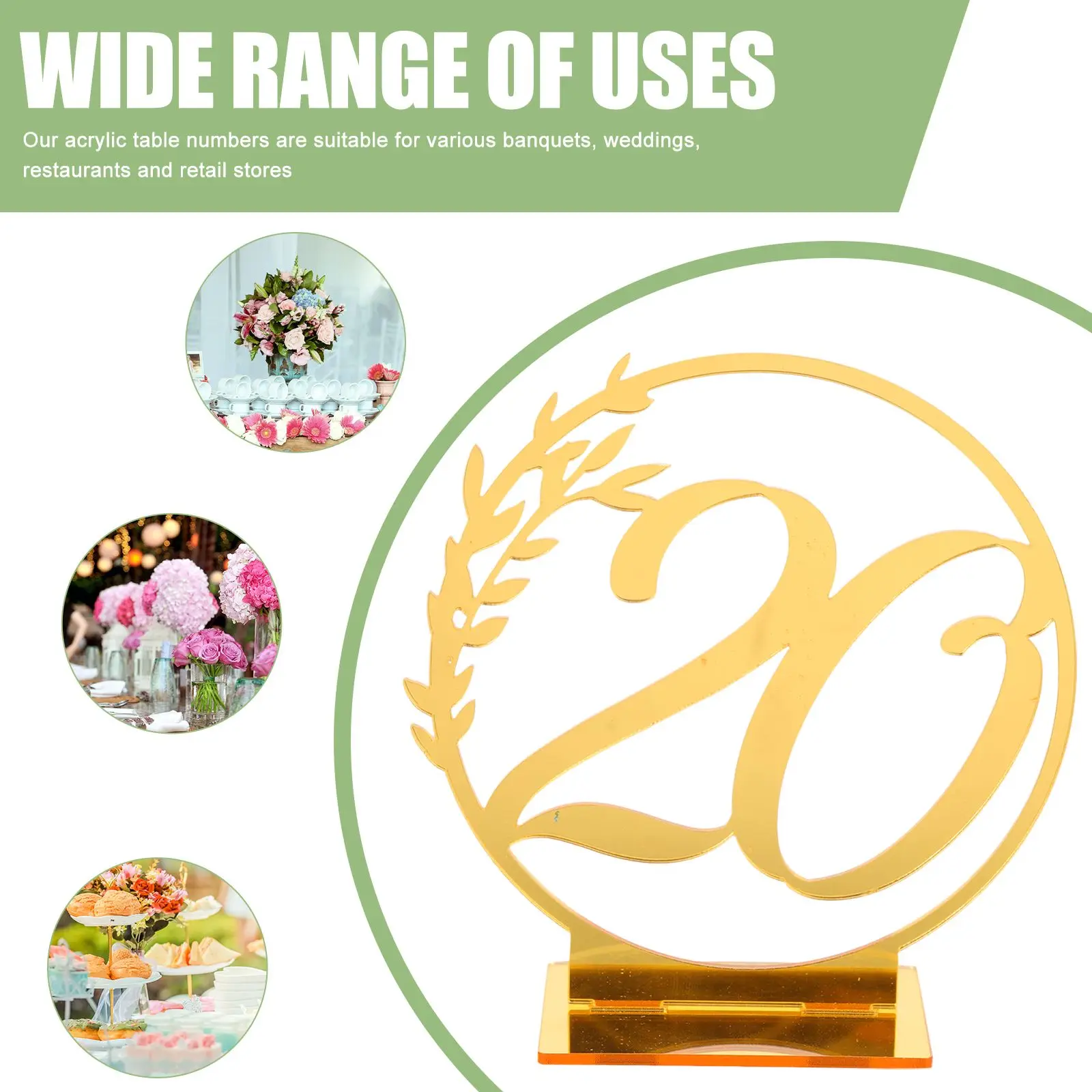 Wedding Table Set Acrylic Numbers 1-20 Wedding Reception Table Numbers Elegant Sign for Party Banquet Reception Restaurant Decor