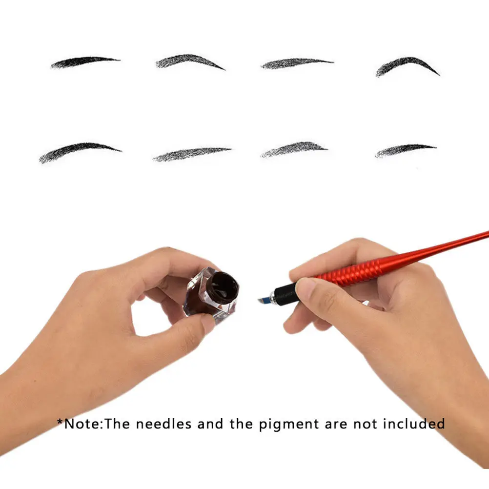 

1Pcs Eyebrow Pen Smooth Handle Manual Tattoo Pencil for Eyebrow Reconstruction Hair Stroke Design Red