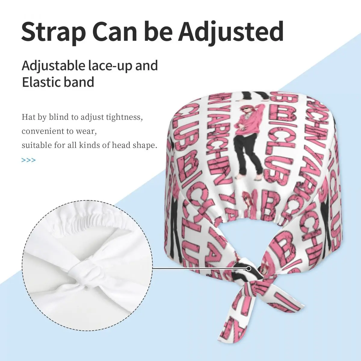 Chapéu médico yarichin b clube trabalho esfrega boné para homens mulheres ajustável anime enfermagem chapéus titular longo design de cabelo boné de trabalho