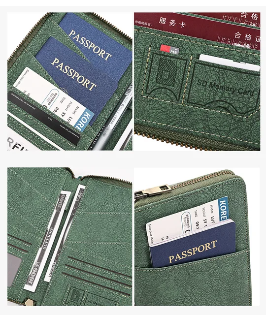 RFID Blocking Passport Holder Multi-Functional Travel Document Organizer Ticket Storage Bag Wallet for Multiple Passports 3 RFID Blocking Passport Holder Multi-Functional Travel Document Organizer Ticket Storage Bag Wallet for Multiple – view 3
