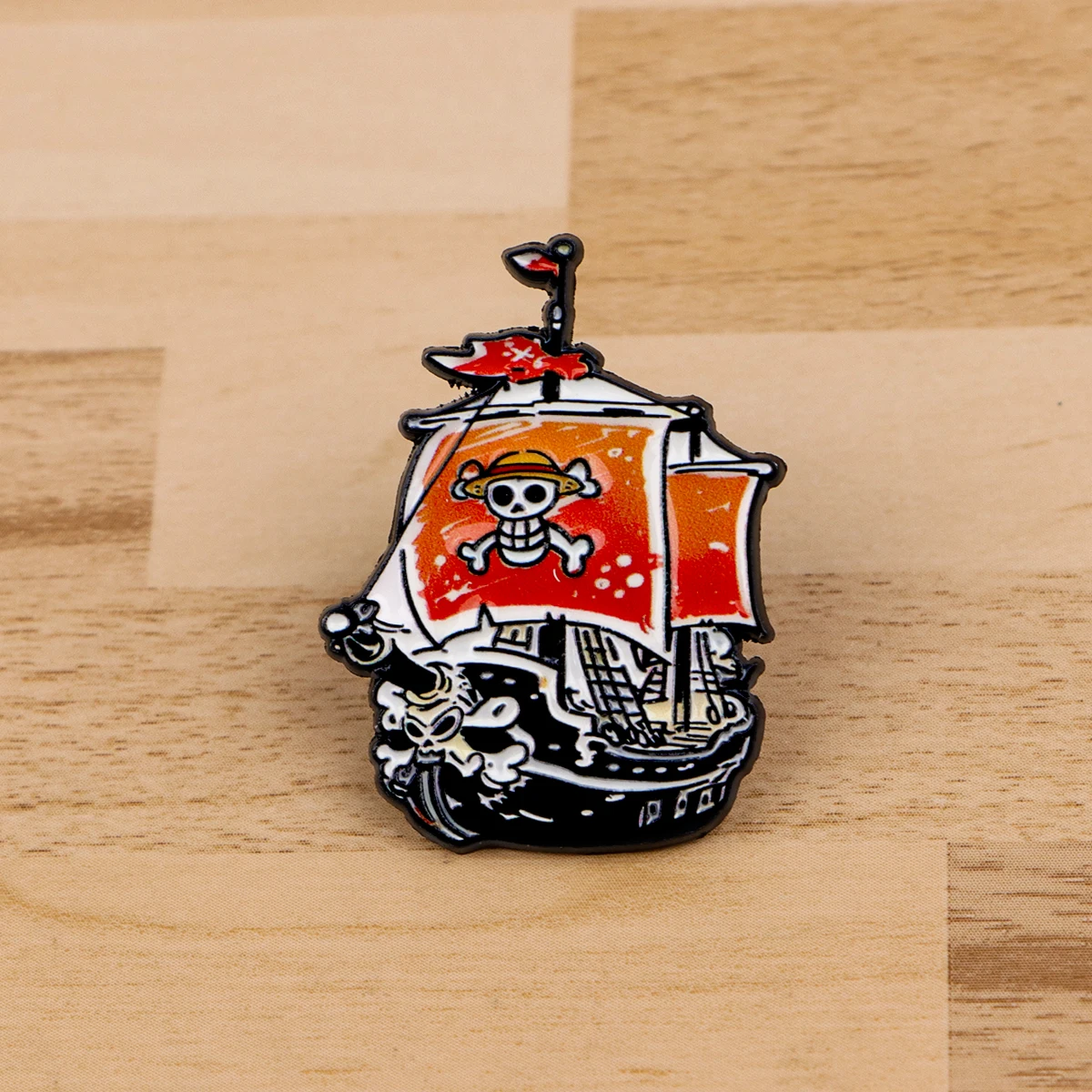 Anime Pirate Ship Enamel Pin Manga Badges on Backpack Women's Brooches Hat Lapel Pins Cosplay Accessories  Gifts
