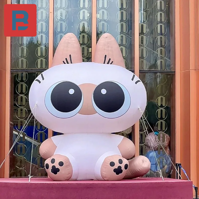 Gato inflable de dibujos animados MODELO DE AIRE, gato de la suerte de ojos grandes, gato siamés, mascota, Festival de Música de escenario, Bar, publicidad de luz nocturna