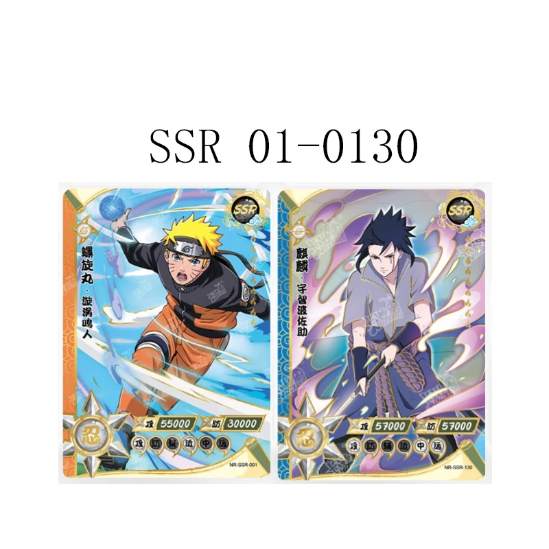 Genuine NARUTO SSR full set Anime characters Bronzing game collection flash card Cartoon children's toys Christmas birthday gift