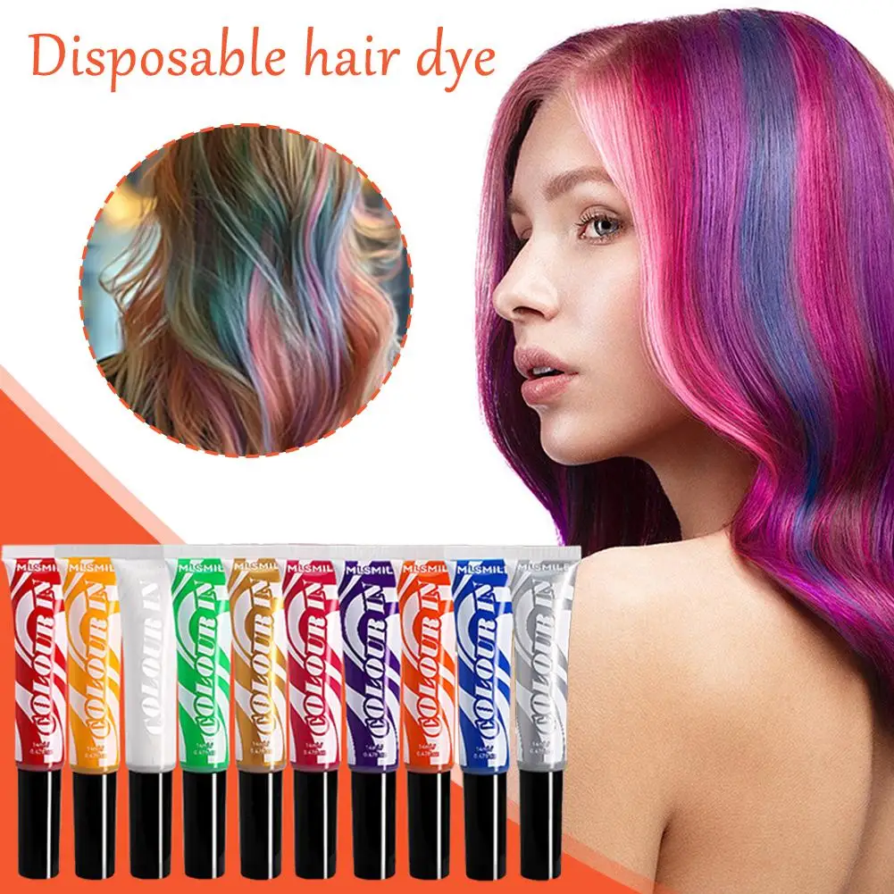 10 Colr New Hair Dye And Eyebrow Dye Liquid Disposable Use Easy Makeup Brush Brow Cosmetics To Fashionable Fine Bristle Mak W6n0