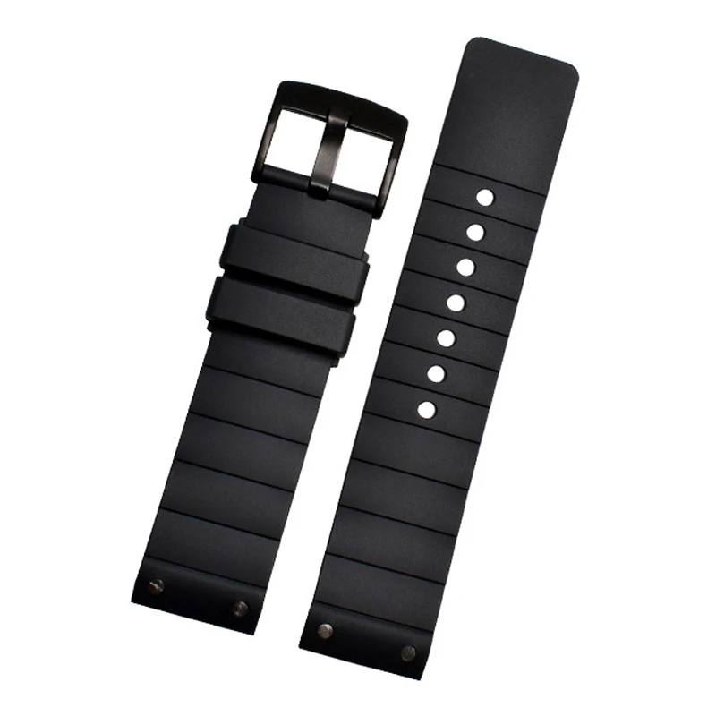 Watch Strap for Cartier Santos W20121U2 Series,High Quality Waterproof Silicone Watch Strap Rubber Men and Women Black 23mm