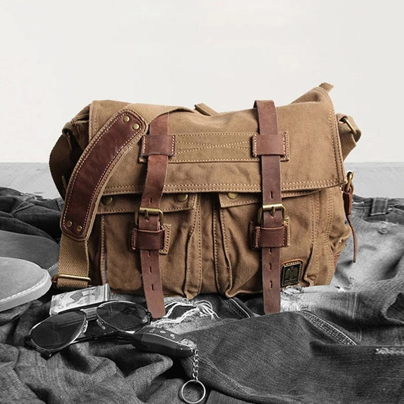 

Wash Canvas Crossbody Bags For Men Messenger Bag Vintage Laptop Bags High Quality Shoulder Bag