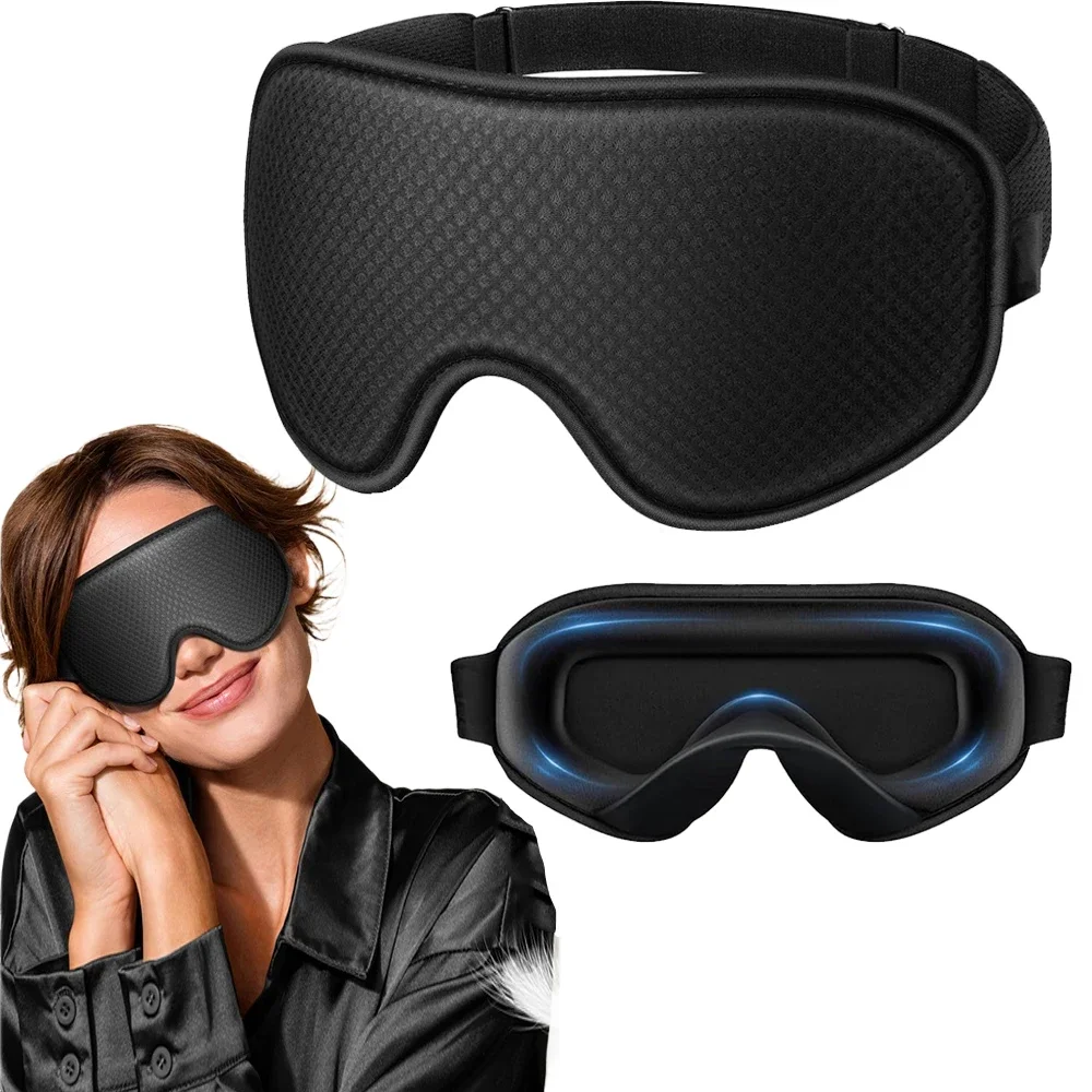 Masque de sommeil, masque pour les yeux pour le sommeil – Masque pour les yeux 3D respirant, doux et confortable pour dormir, sangle réglable unisexe