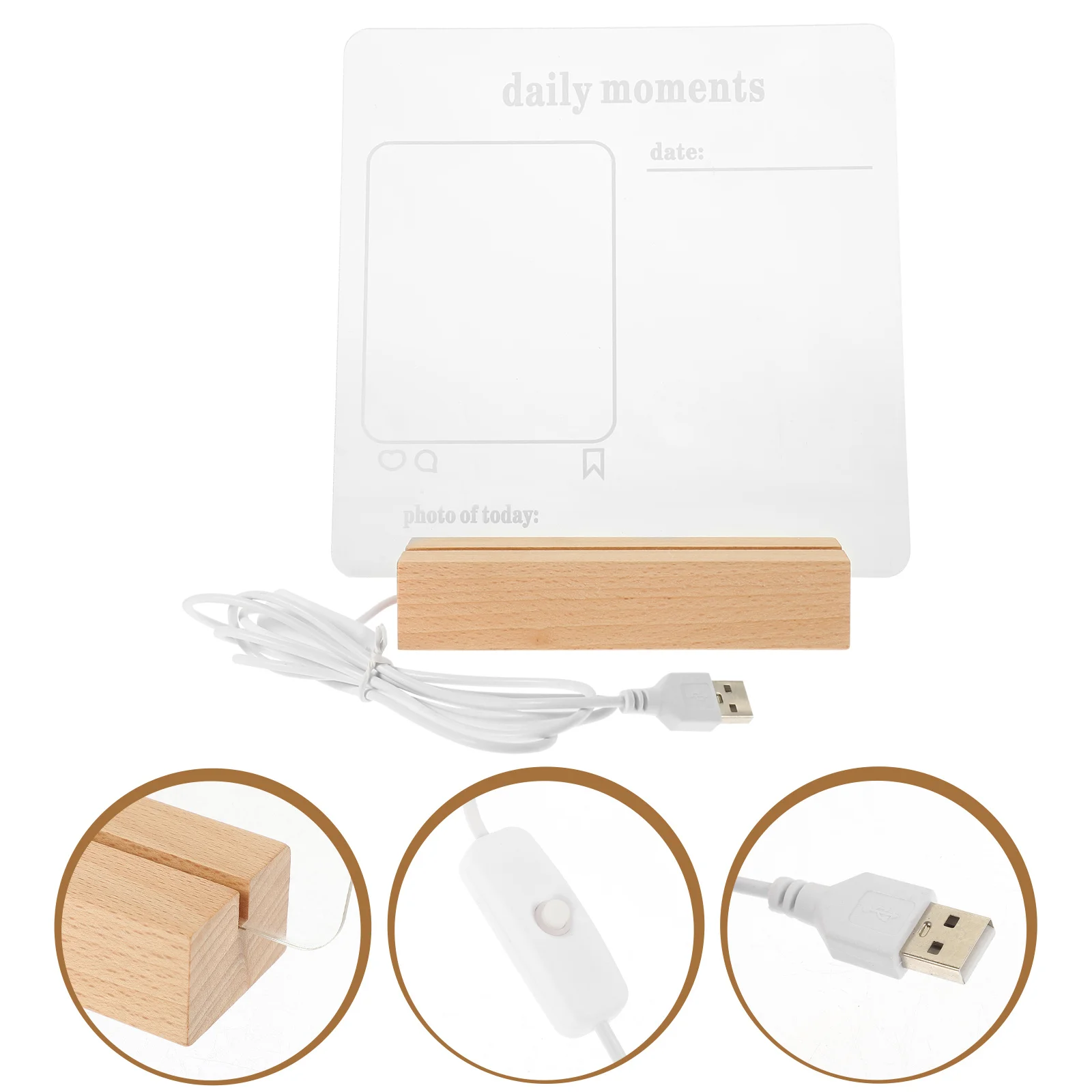 Акриловая доска для сухого стирания со светодиодной подсветкой для домашнего офиса, многоразовая доска для заметок для детей, взрослых, студентов