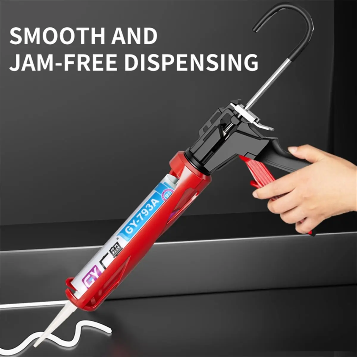 A74U Manual Glue Gun for Ceramic Tile Seam Home Repair - 6-Bearing Applicator Caulk Barrel