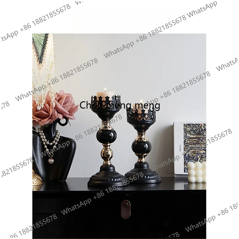 High-end light luxury retro romantic candlestick home living room dining table ornament