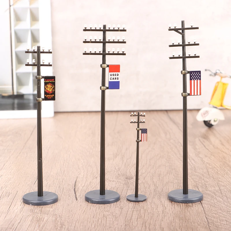 High Quality 3pcs/set 1:42/1:87/1:100 Electric Line Pole Model for Train Microlandscape Mini Scenery DIY Decor Accessories