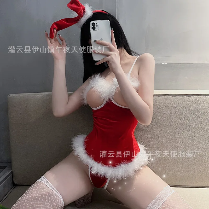 

Fun lingerie, Christmas outfit, sexy suspender, sleeping dress, revealing breasts, role-playing, best-selling one-piece set