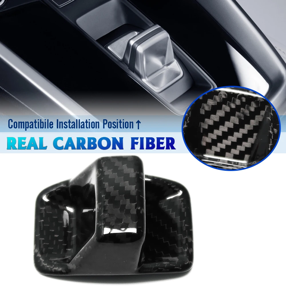 Carbon Fiber Car Interior Gear Shift Head Knob Panel Cove Trim Gears Shift Knob Sticker For Audi A3 S3 RS3 8Y 2020 2021 2022