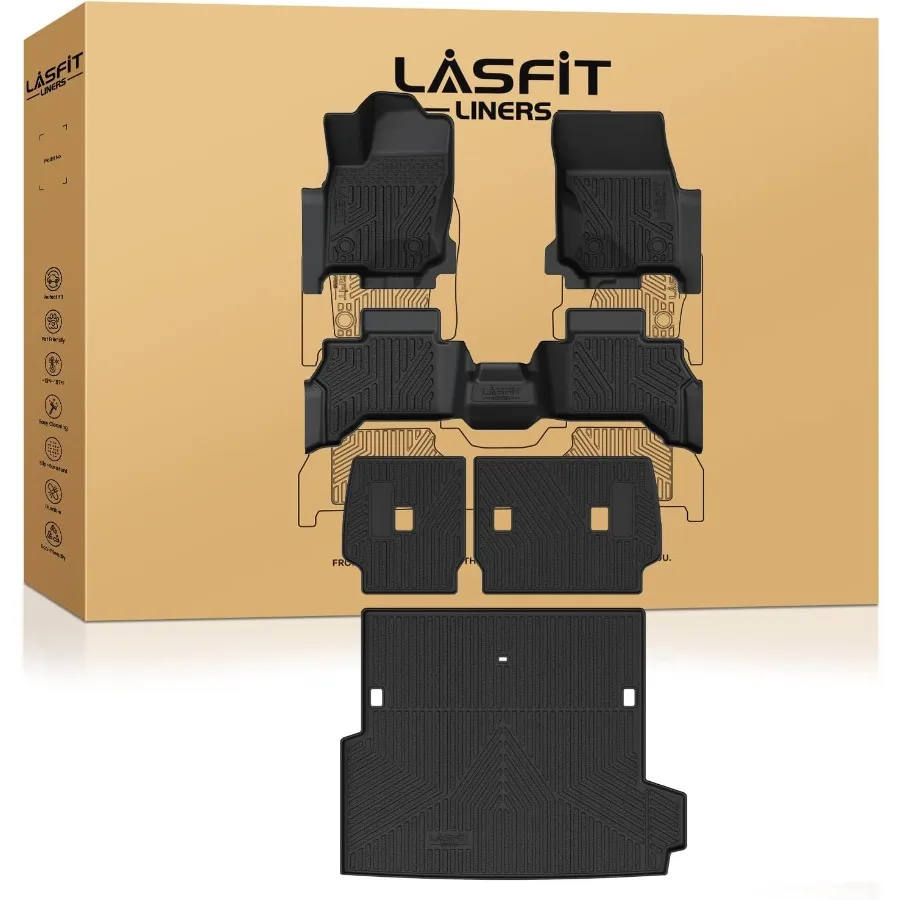 

All Weather TPE Custom Fit Floor Mats for 4Runner 20252026 Only Fit Hybrid with Trunk Mat and Backrest Mat Designed for TRD Li