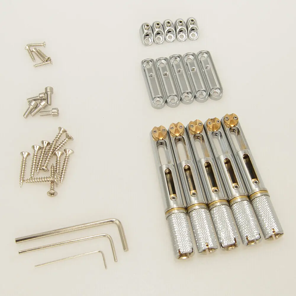 جسر جيتار بدون رأس من الفولاذ المقاوم للصدأ، جسر سرج فردي لقيثارات سلسلة 5/6/7/8، جزء بديل لسلسلة واحدة