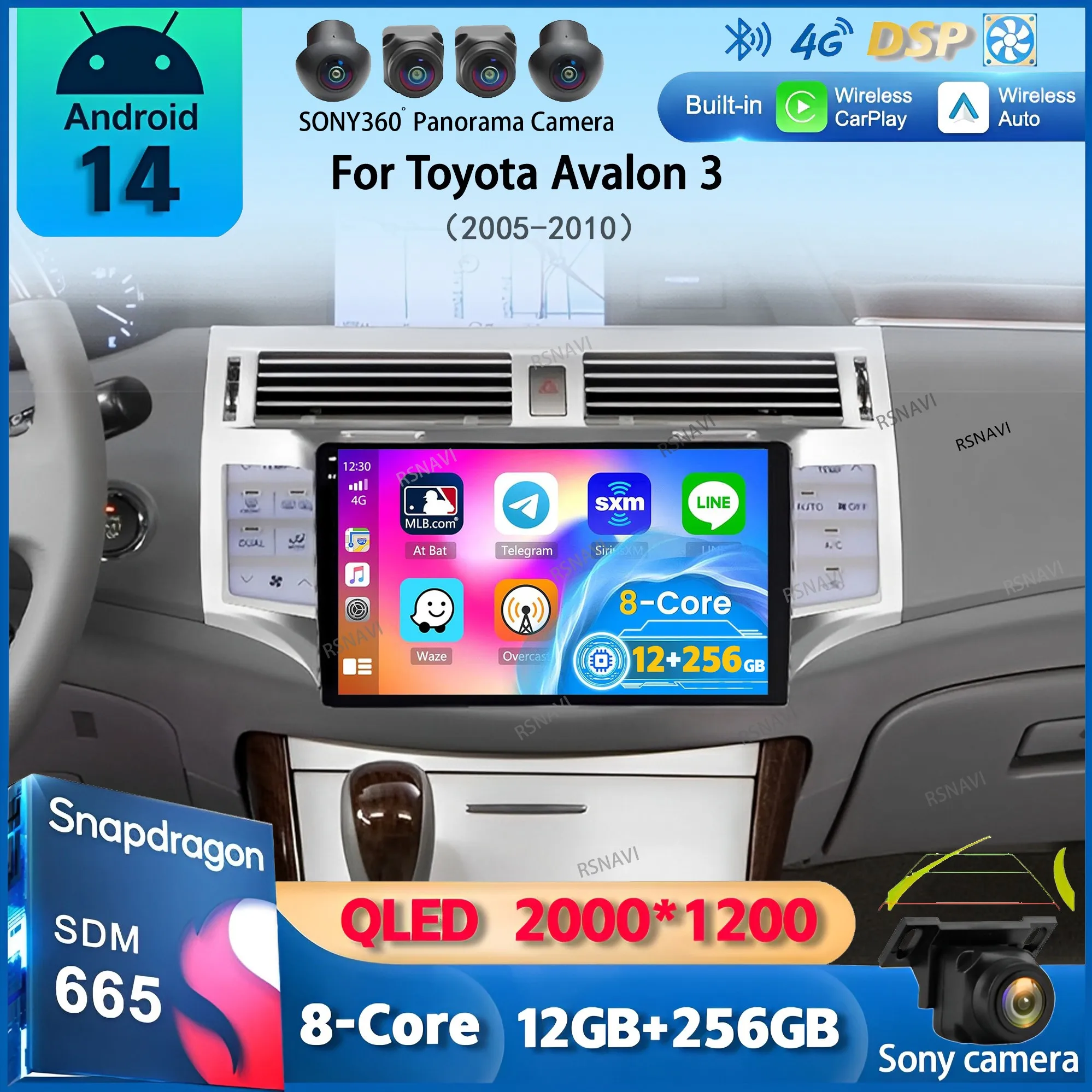 

Android 14 Carplay Auto Car Radio For Toyota Avalon 3 2005-2010 Multimedia Video Player Stereo GPS Navigation WIF DSP 2din DVD