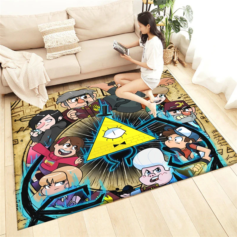 Film Gravity Falls HD Large Printed Carpet,Living Room Decor,Sofa,Table,Rug.Picnic,Camping,Outdoors,Door,Bedroom,Toilet Mat.