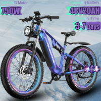 E-Bicycle 750W Powerful Motor 48V20AH Lithium Battery Hydraulic Brake E-bike Adult 26*4.0 Inch Fat Tire Off-road Electric Bike