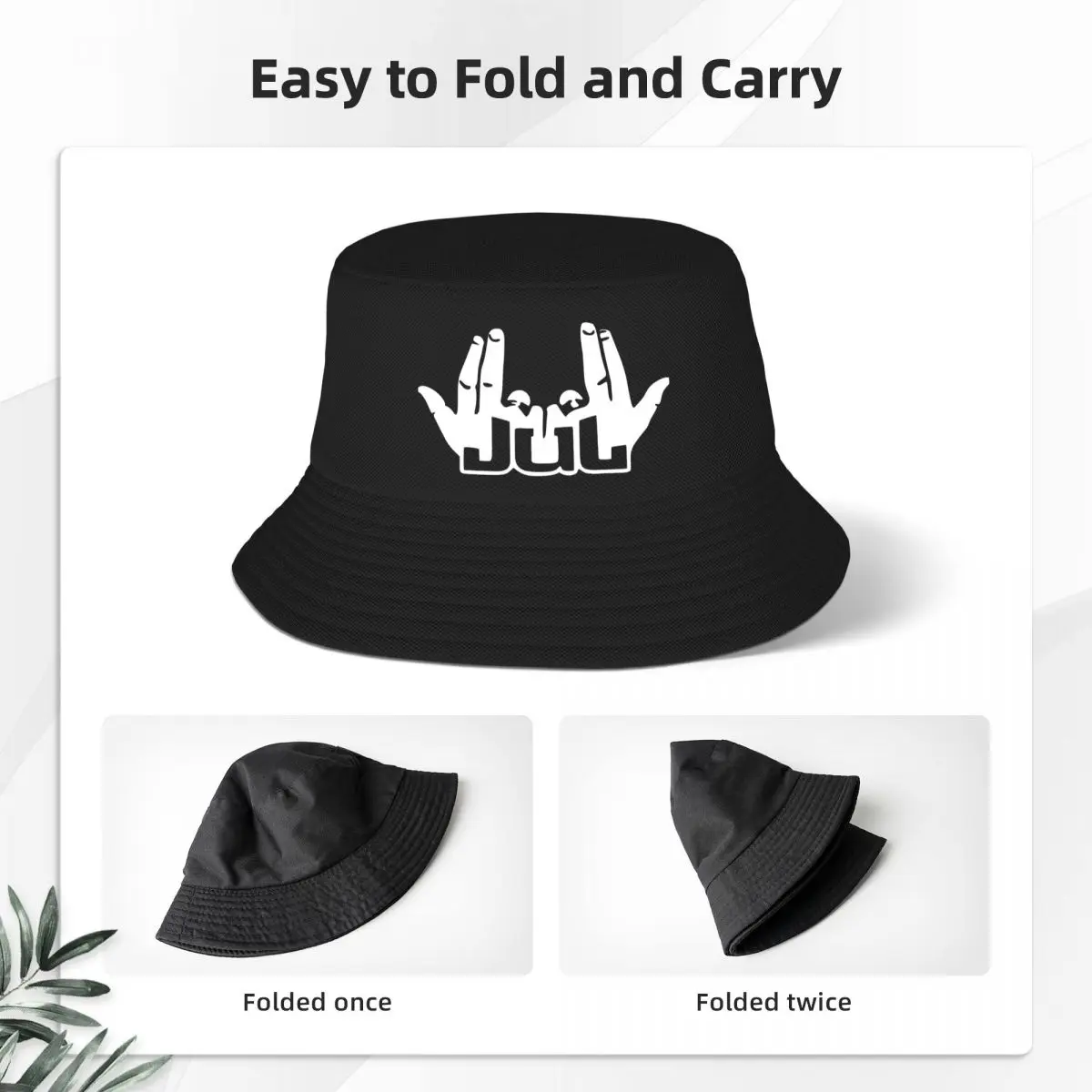 Custom Rapper Music Jul Bucket Hat for Men Women Print Summer Beach Sun Fishing Cap