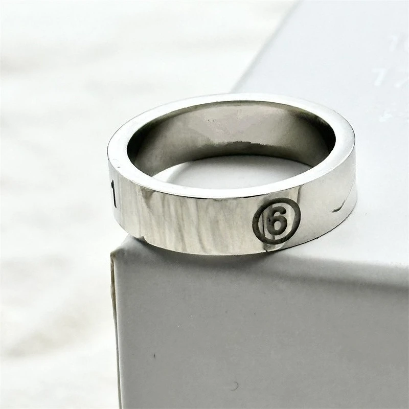 New Classic Digital Engraving Ring Personalized Men's and Women's Simple Silver Thin Ring