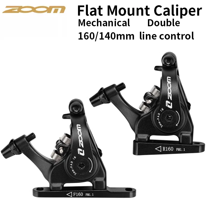 ZOOM HB700 Road Disc Brake Gravel Bike Mechanical disc Flat Mount Caliper Double Piston Bilateral Drive MD-C550 140 160mm