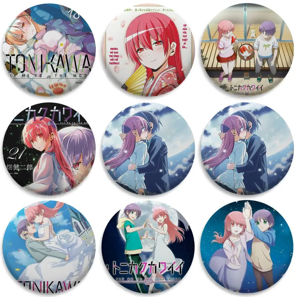 

T-Tonikawas Anime Cute Badges Round Exquisite Badge Brooches Creative Pins For Clothes Hat Backpack Gift Accessories