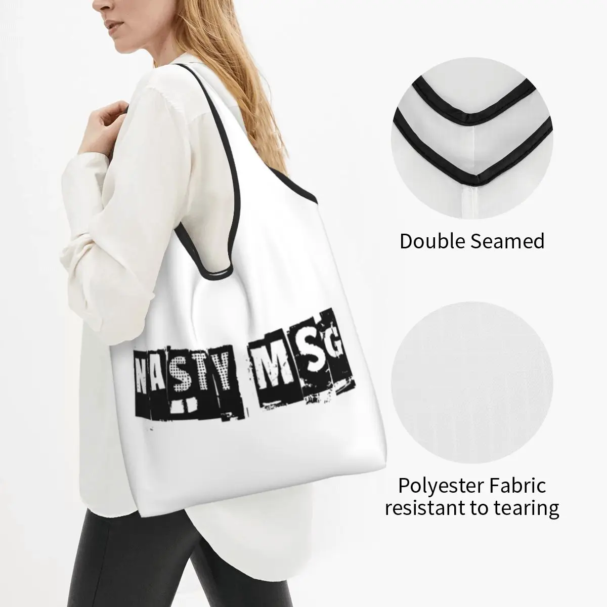 Custom Cute Printing Msi Mindless Hip Hop Punk Rock Self Indulgence Tote Shopping Bags Portable Shoulder Shopper Electro Handbag