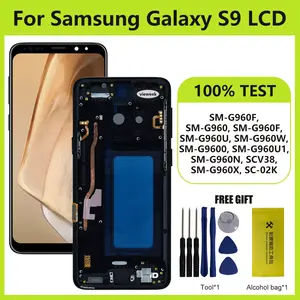 Bilashmart Tested Display Samsung Galaxy S9 LCD With Digitizer Touch Screen Assembly SM G960FD S9 G960 LCD with Frame Replacement