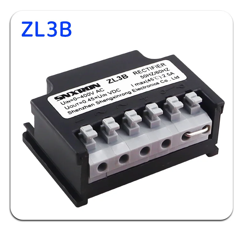 ZL3B Half Wave / ZL3QB Full Wave Motor Brake Rectifier Electromagnetic Brake Rectifying Device Screw-Free Press Terminal Module