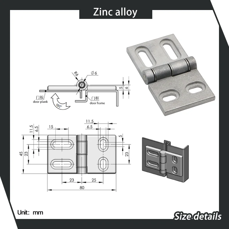 Zinklegering Swing Scharnier Industriële Elektrische Kast Mechanische Power Kast Apparatuur Deur Scharnier Accessoires