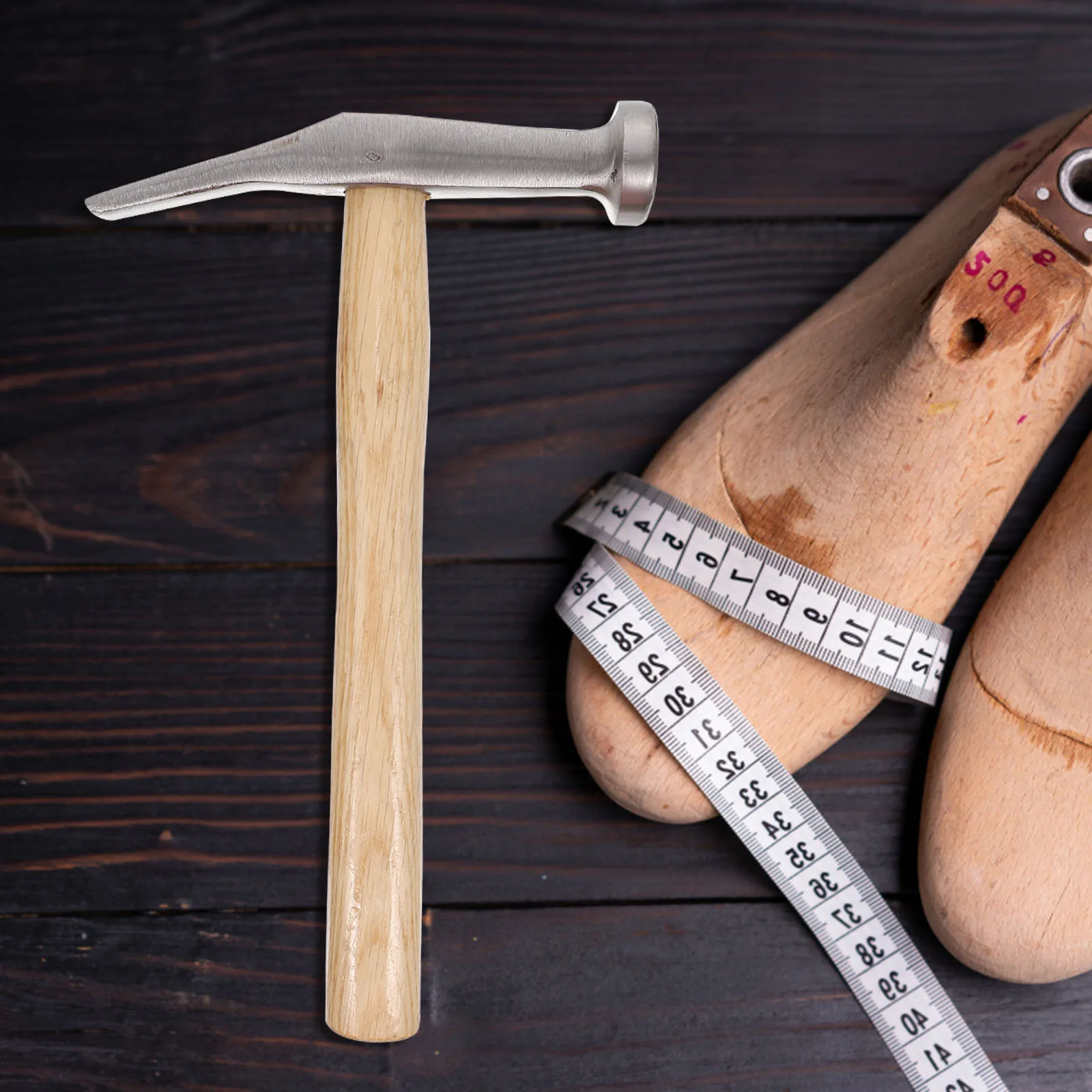 

Steel Shoe Making Hammer Lightweight Wood Handle Anti-Slip Rustproof Portable Repair Tool For Work Installation