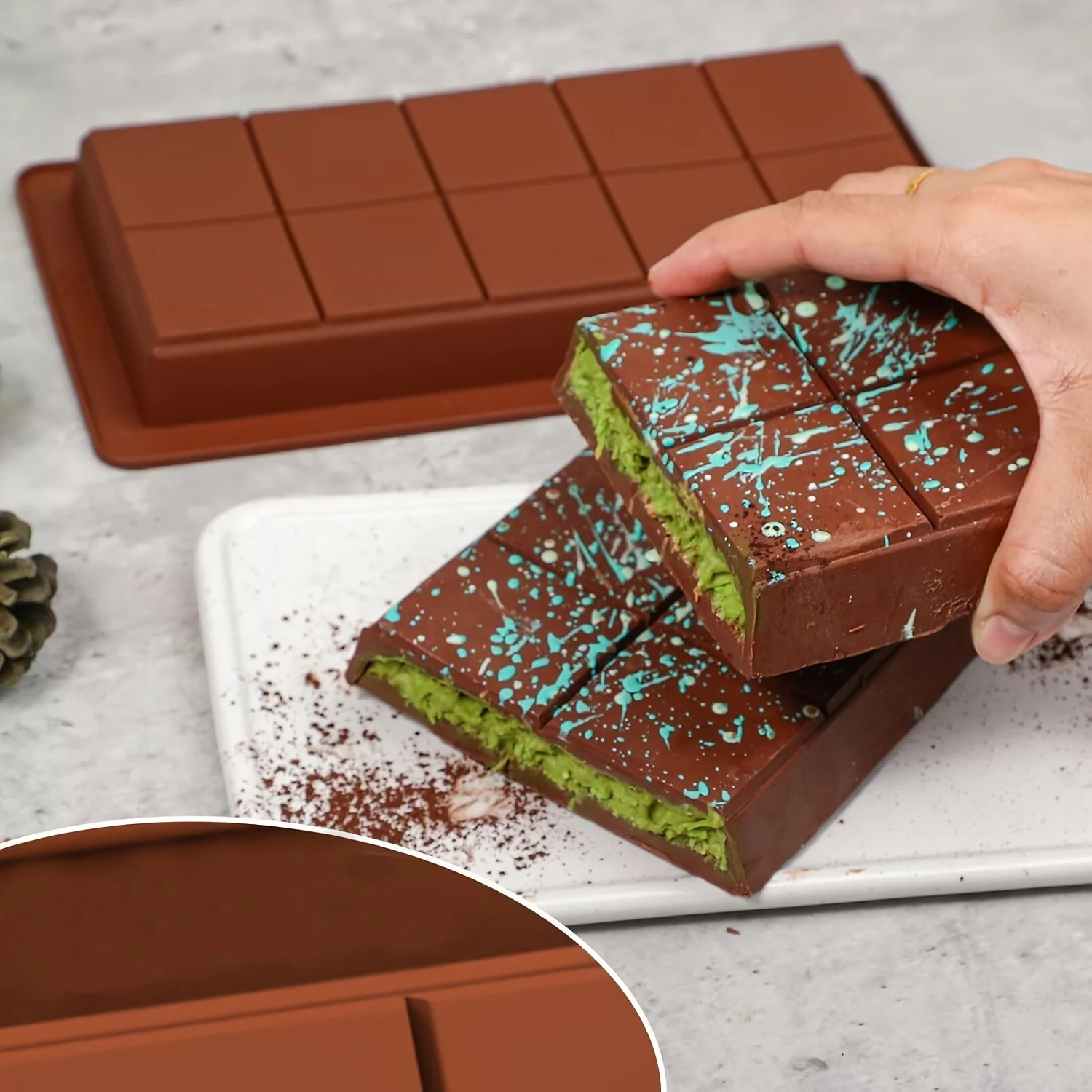 Silikon-Schokoladenform - Tiefe Schokoladentafelform, Flexible Backform für Hausgemachte Süßigkeiten, Perfekt für Feiertage und Halloween