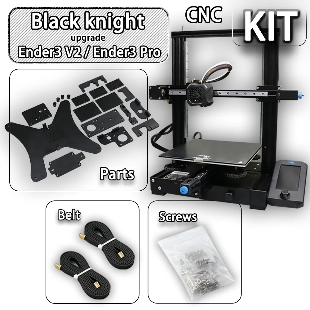 Kit di aggiornamento stampante 3D per Ender3, E3Pro/3s, E3 V2, include kit e viti da cintura per guide lineari Hiwin originali.