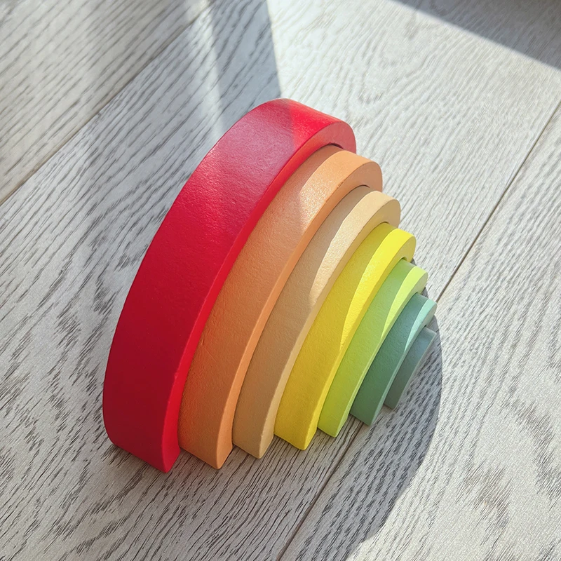 Montessori Pädagogisches Spielzeug Sets Bogen Brücke Regenbogen Bausteine Konto Für Kinder Zählen Instrumente Stapeln Spiel