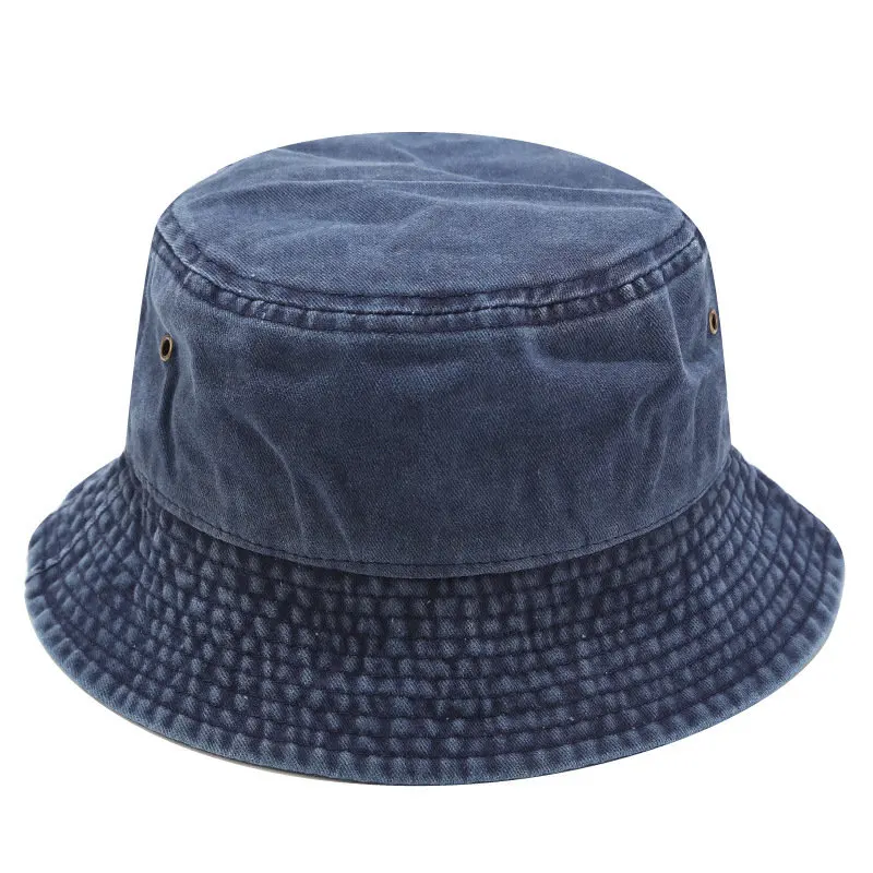 2022 Cotton Denim Solid Bucket Hat Fisherman Hat Outdoor Travel Sun Cap For Men And Women 08