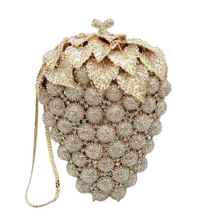 

Diamond-encrusted dinner bag, hollowed-out diamond-filled banquet dress, women's bag