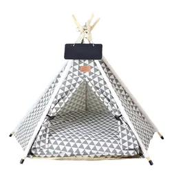 Pet Tent House Dog Bed Portable Removable Washable Puppy Cat Indoor Outdoor Kennels Cave with Cushion and Blackboard